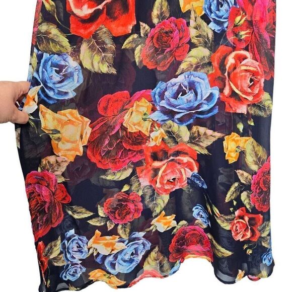 Show Me Your Mumu Floral Bronte Halter Maxi Dress Side Slits Size XS - Picture 8 of 11